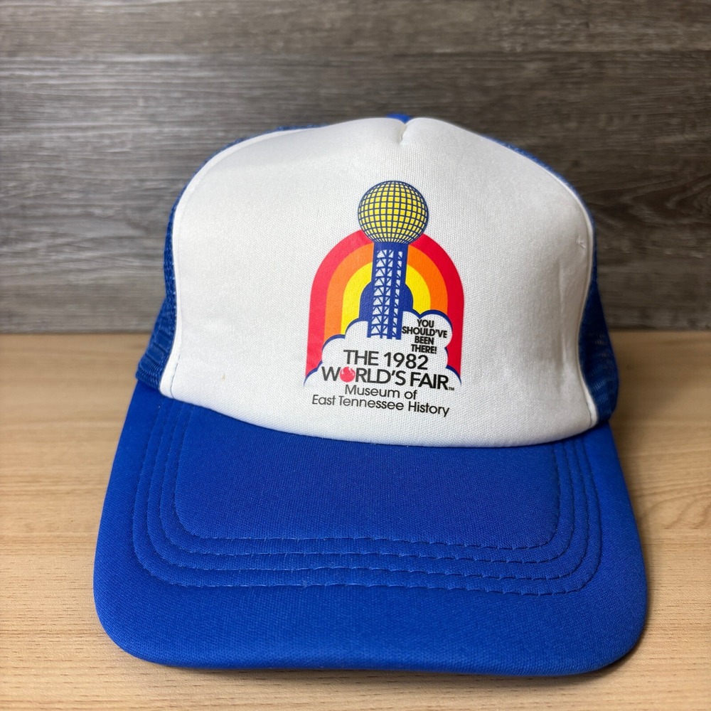 Vintage East Tennessee Hat Cap Snap Back‎ Blue Trucker 1982 Worlds Fair